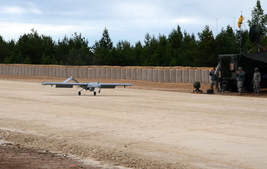 UAV on hard-packed runway