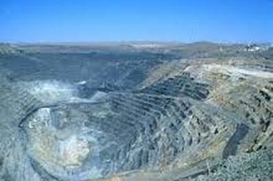 An open pit mine